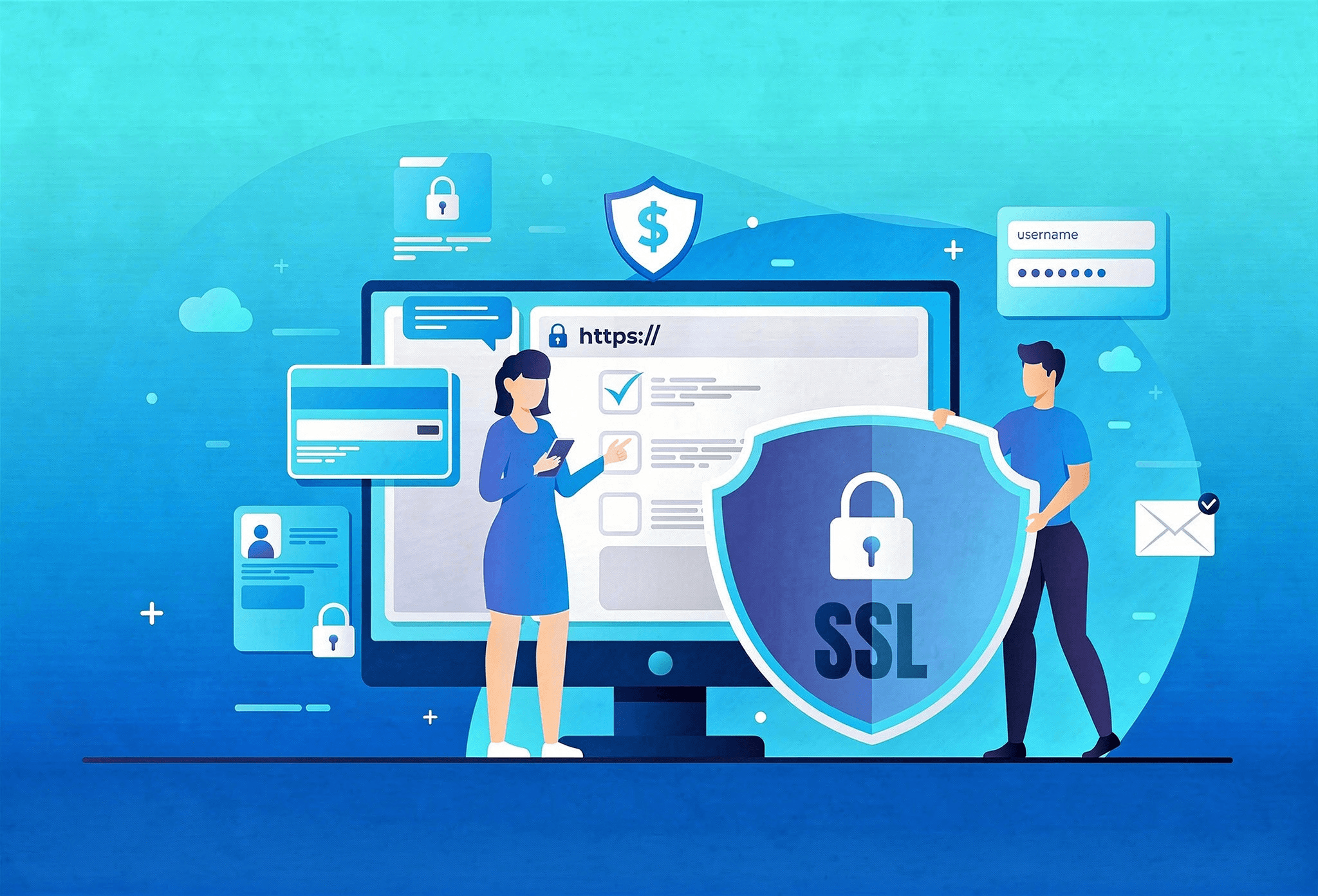 代表公司管理系統中數據安全及私隱保護的示意圖