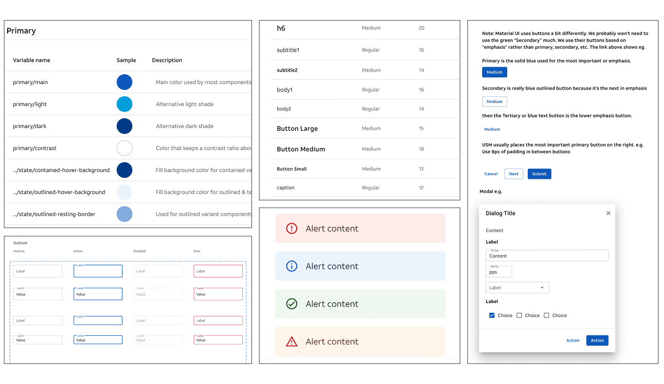 section of mui component library