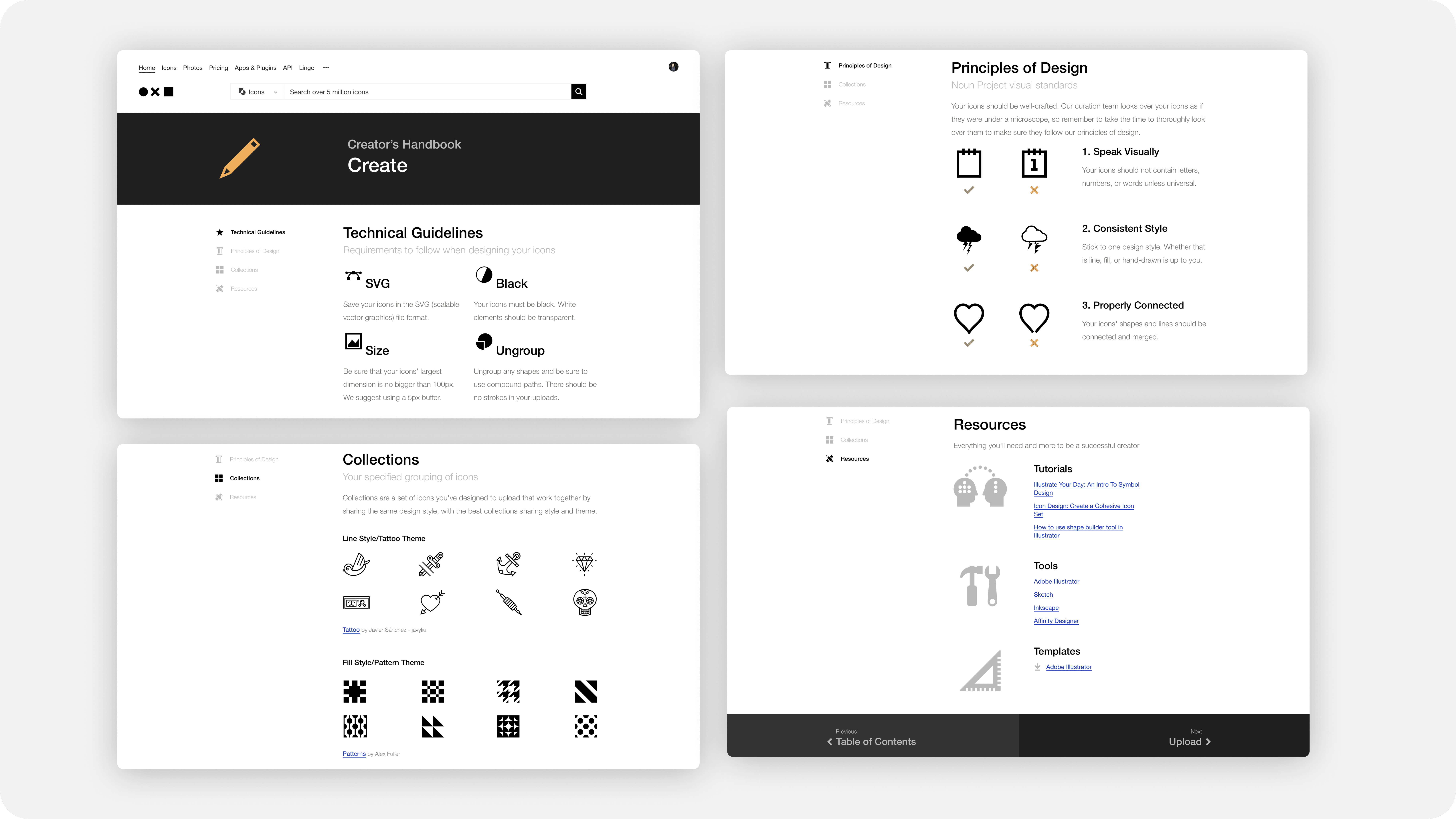 Noun Project Hanbook Grid