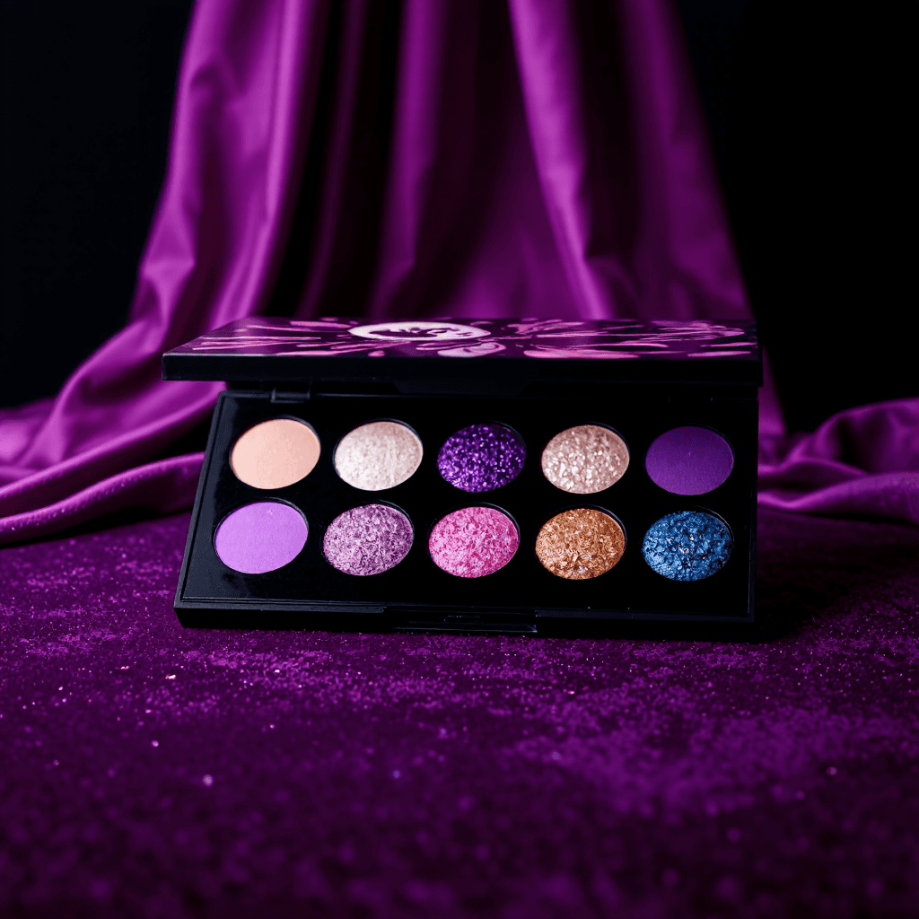 product photography of a palette of eyeshadow
