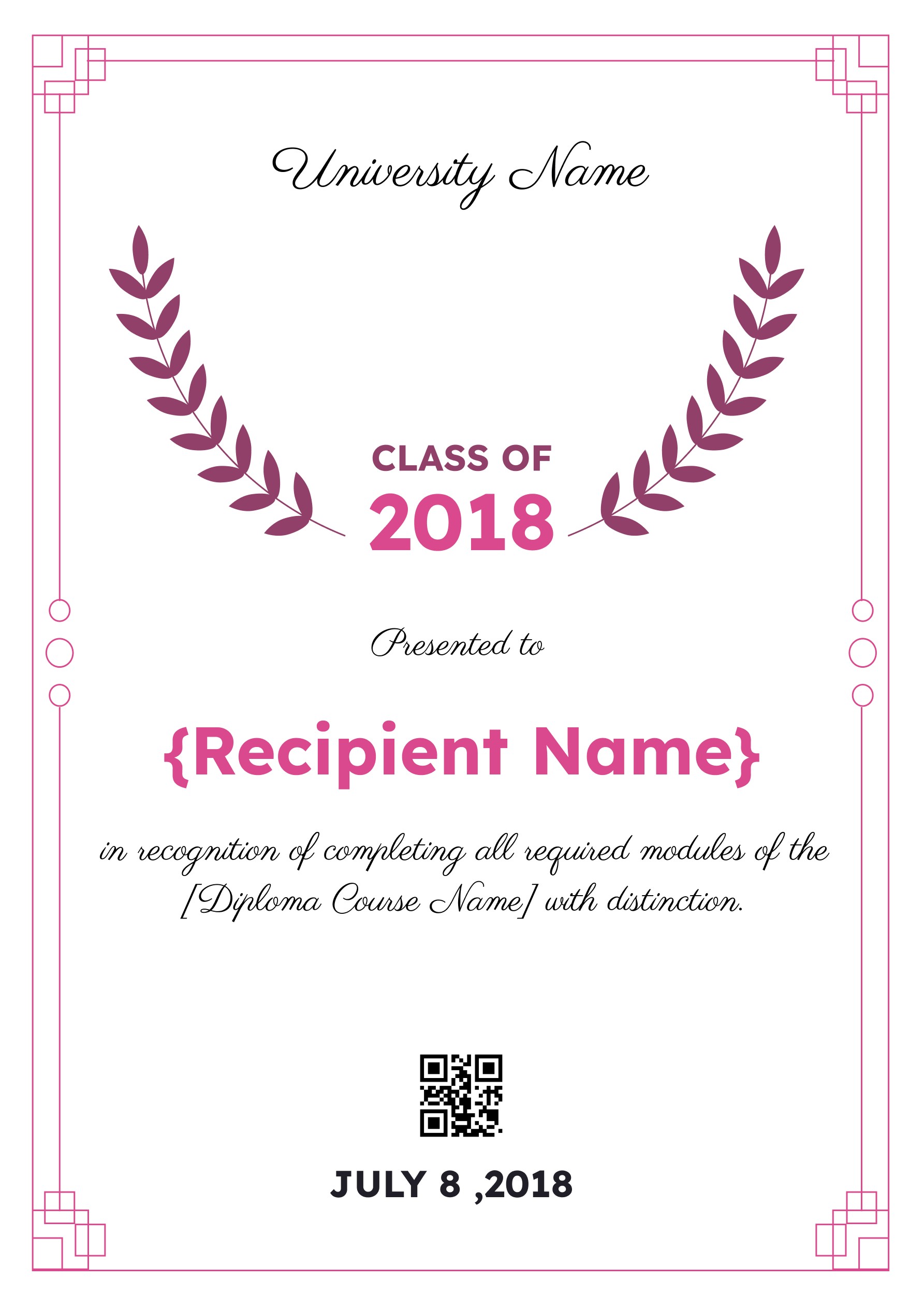 Wauld - Classy and formal diploma completion certificate template