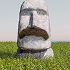 decorative image easer island statue with a mustache