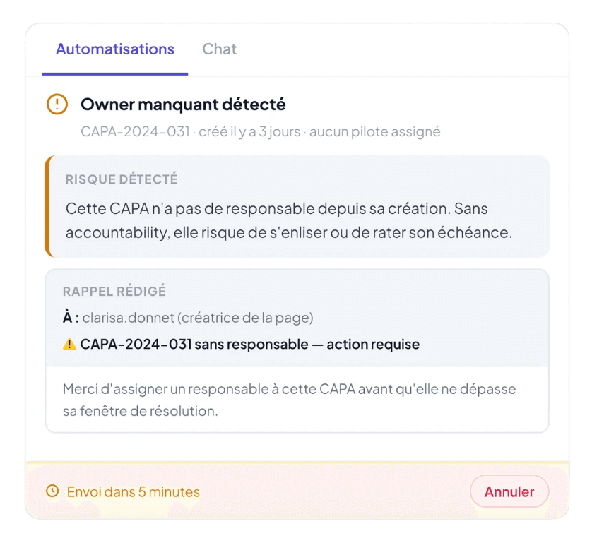 guidage par l'IA pour rédiger une FNC