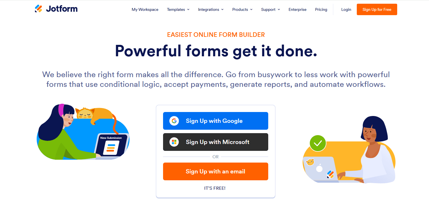 Jotform homepage