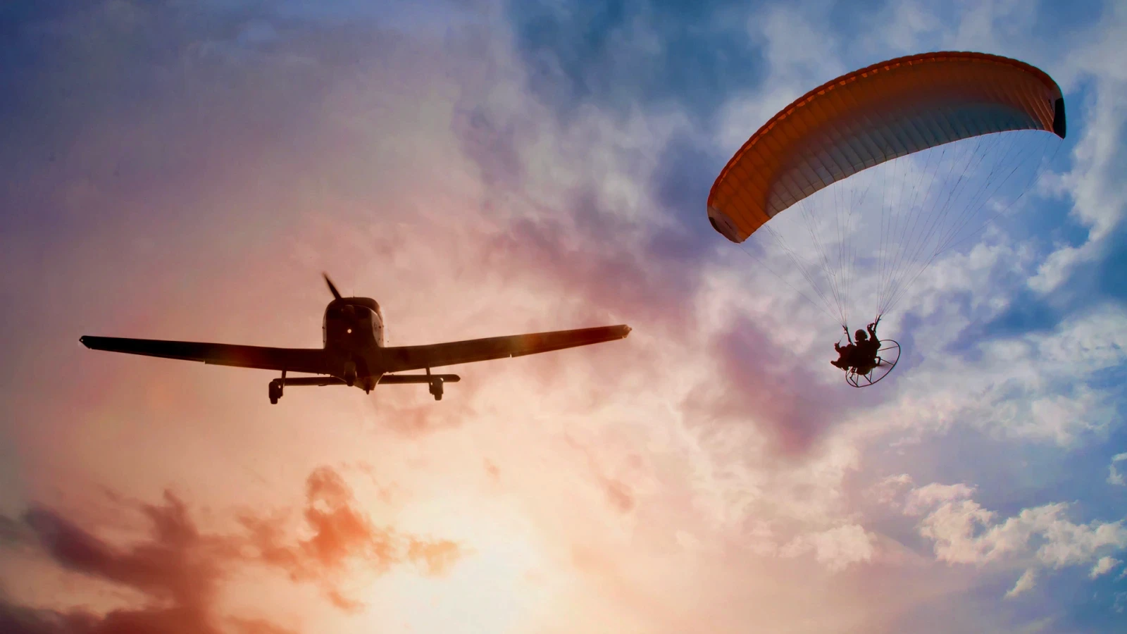 Ultralight plane on a runway.