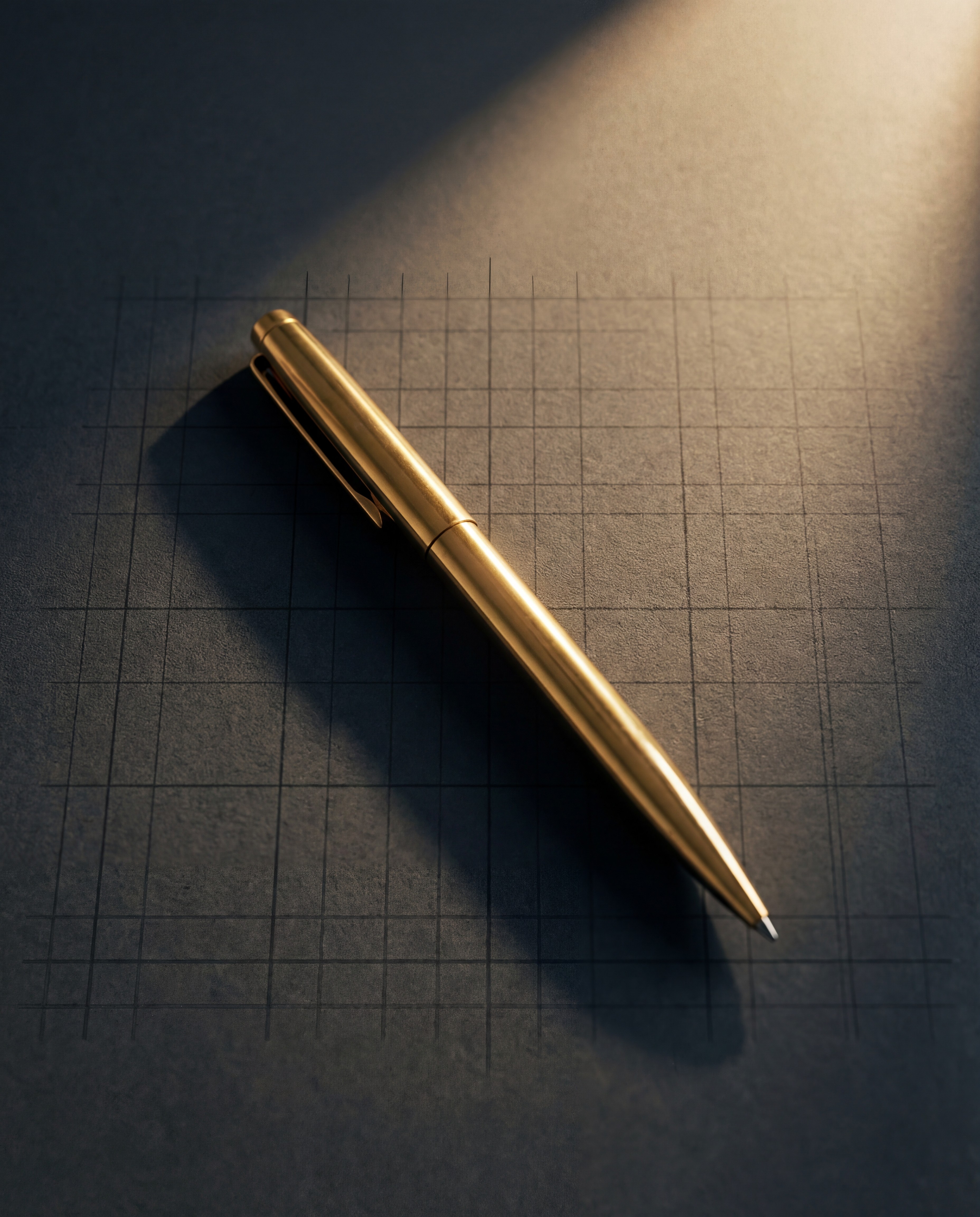 Dark UI design of a minimal sales pipeline dashboard, 5 connected stages flowing left to right, dark gray background with thin gold accent lines connecting each stage, clean modern interface design, flat design style, no text readable, warm gold highlights on active elements,