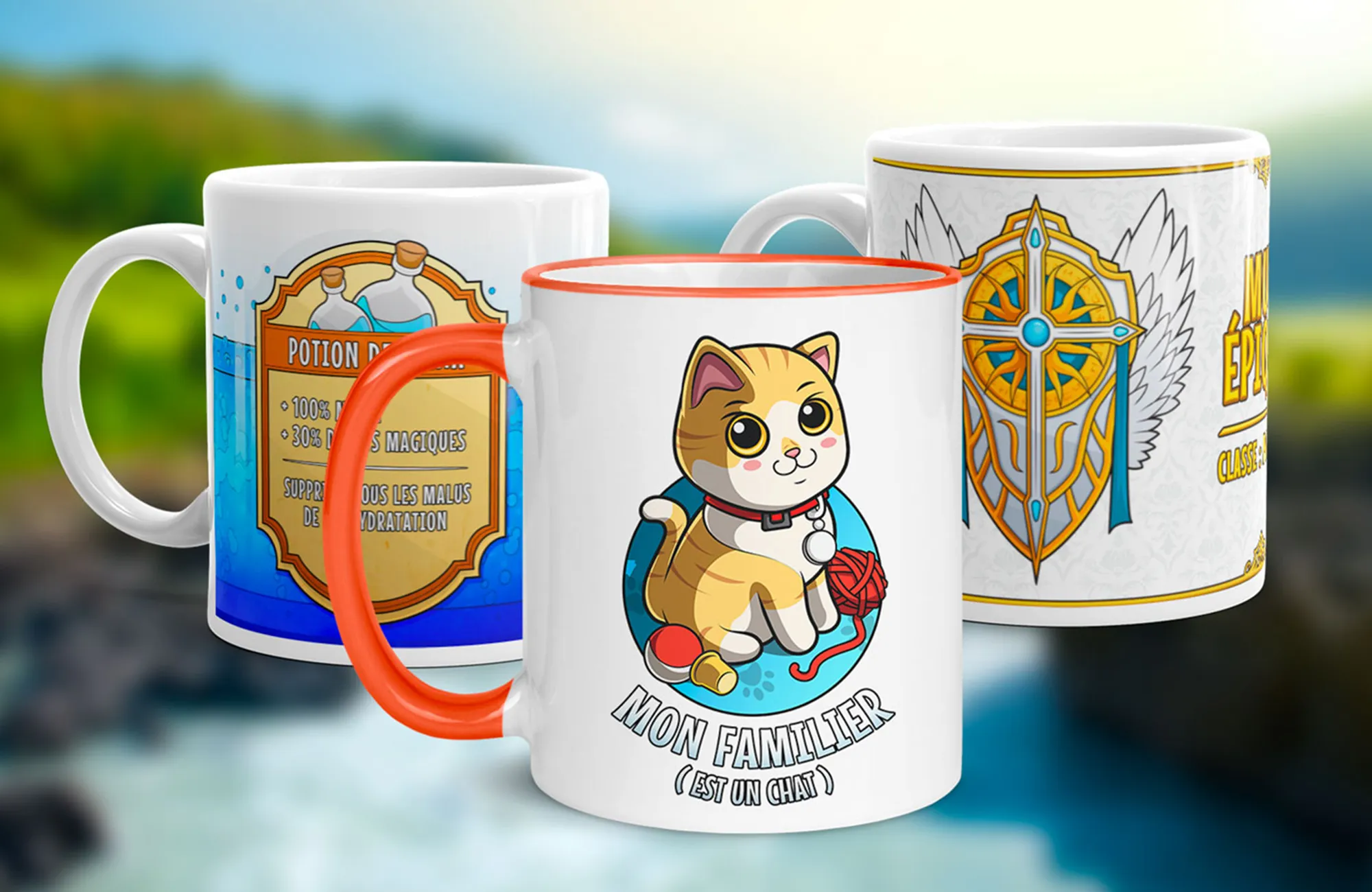 designs pour les mugs de la marque heroes stuff