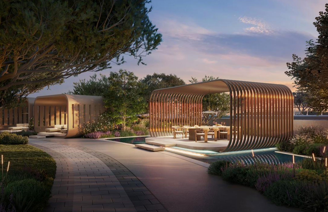 Conceptual artwork of "31 Above by Beyond," depicting a new tower at the park's corner with contemporary design elements.