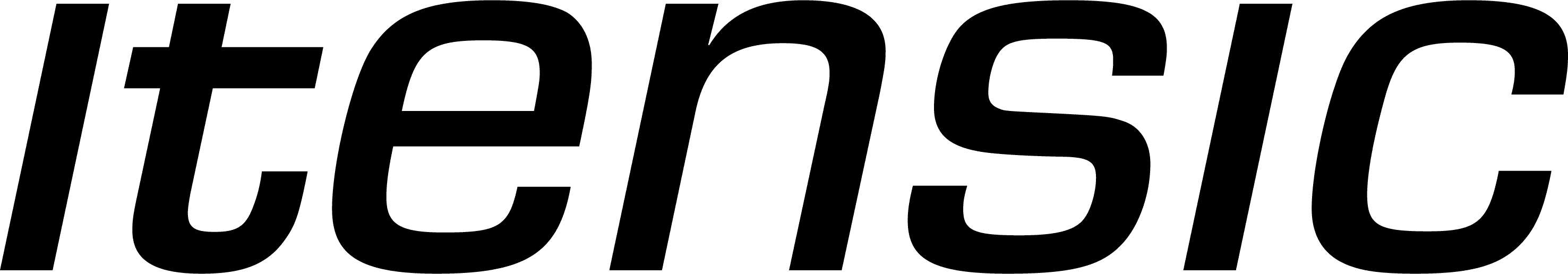 Schwarzes Logo der Sportgerätemarke "itensic"