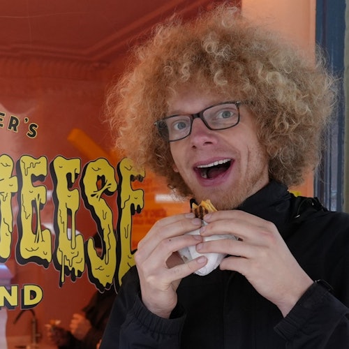 Tour guide Malte enjoys Grilled Cheese Wonderland