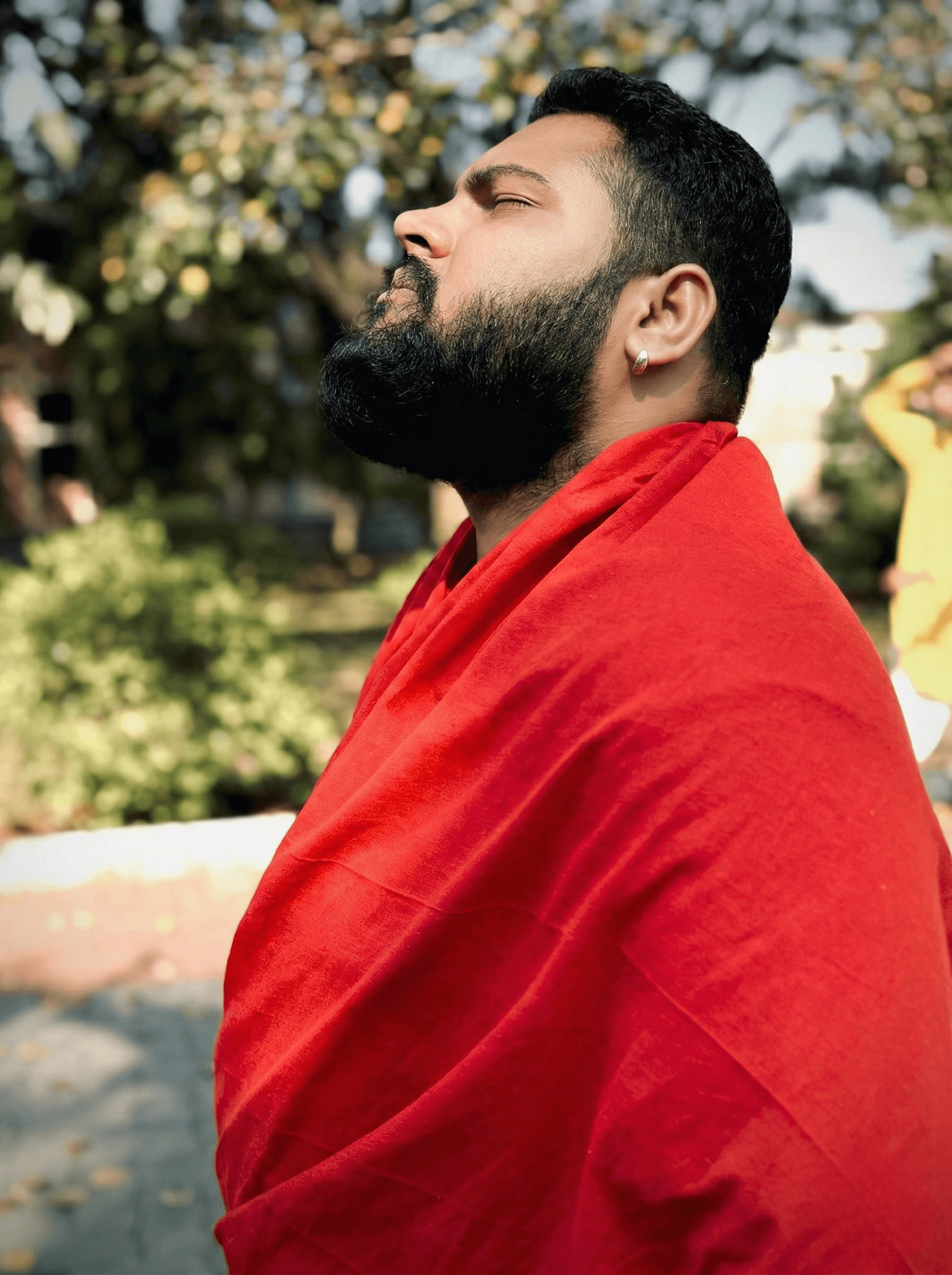 Portrait of portfolio creator – back view