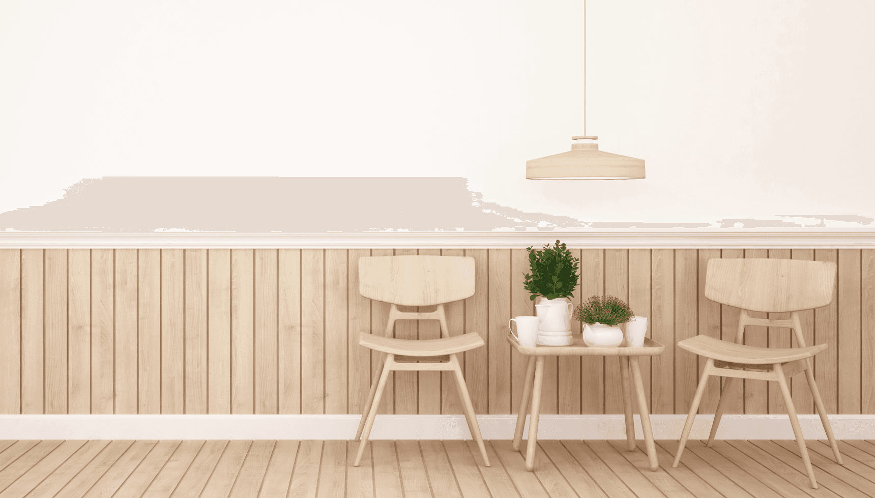 two chair with japandi style