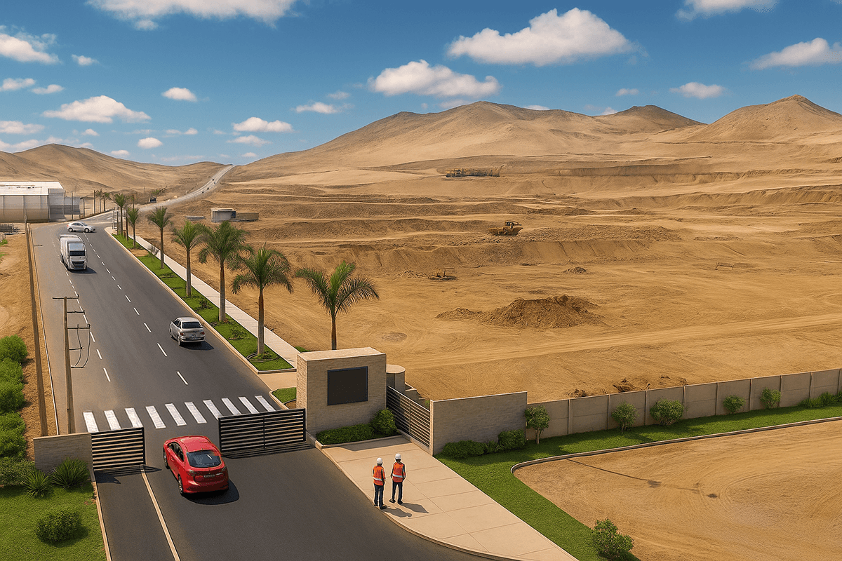 vista aérea del condominio y sus lotes