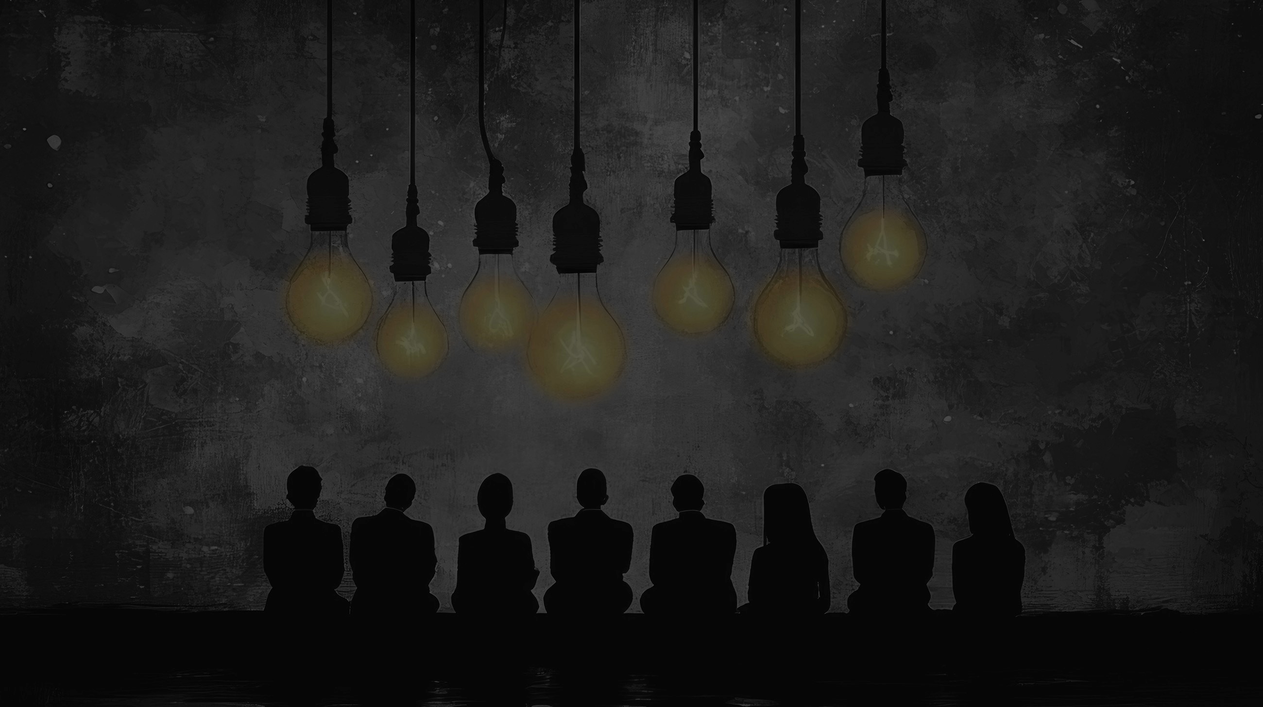 Team working in an office watching at a presentation