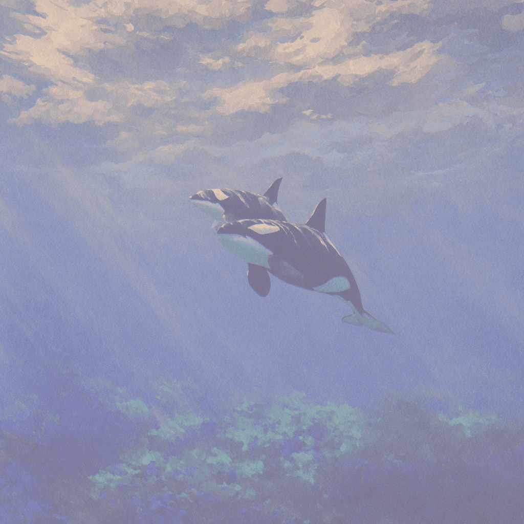 a blue and pink background with a circular object in the middle