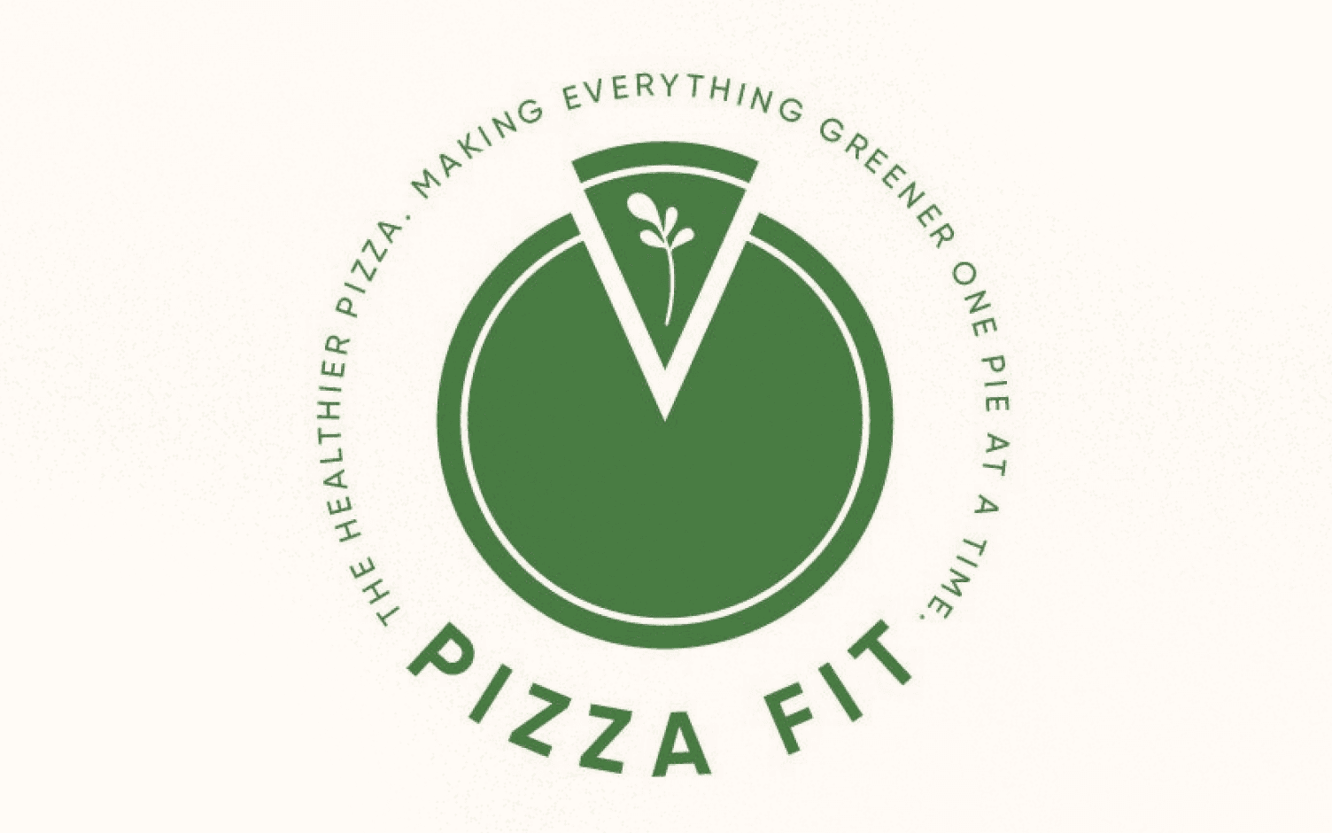 Pizza fit brand logo with tagline
