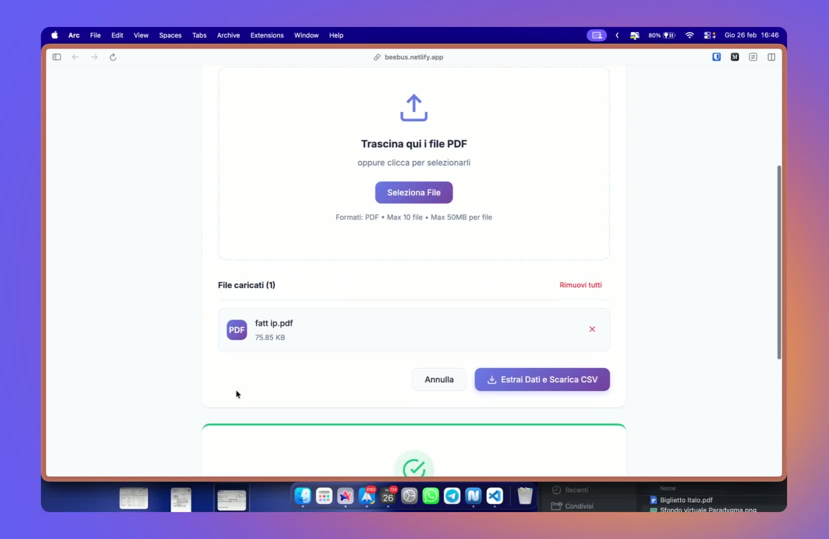 Processo di estrazione dati