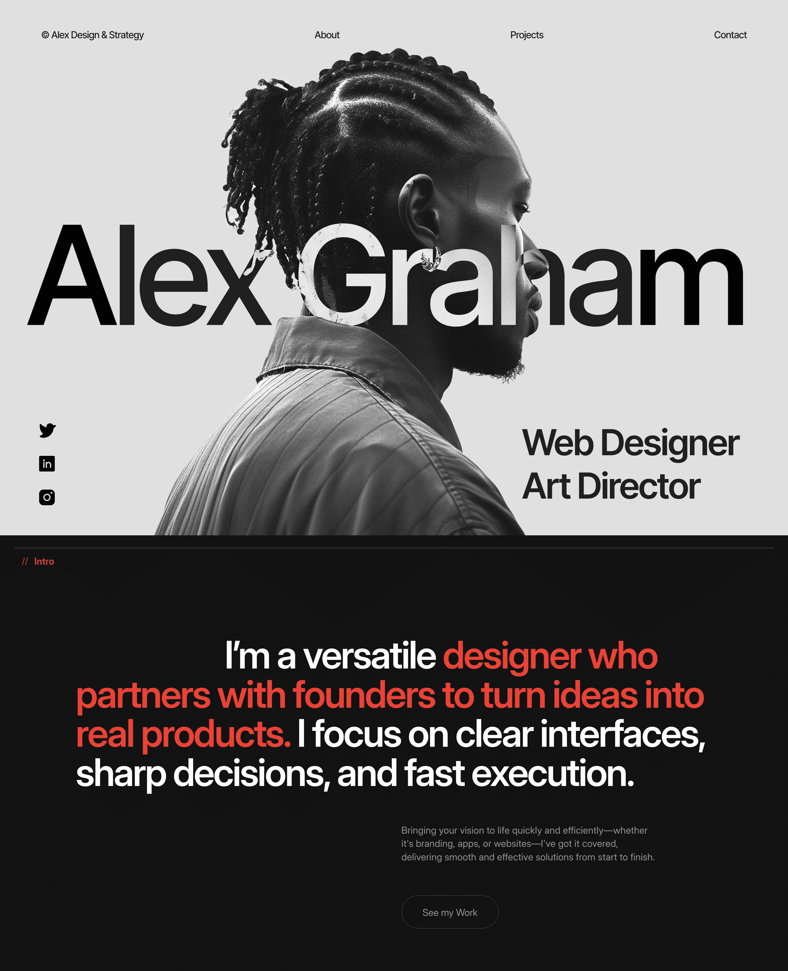 Alexfolio Framer template