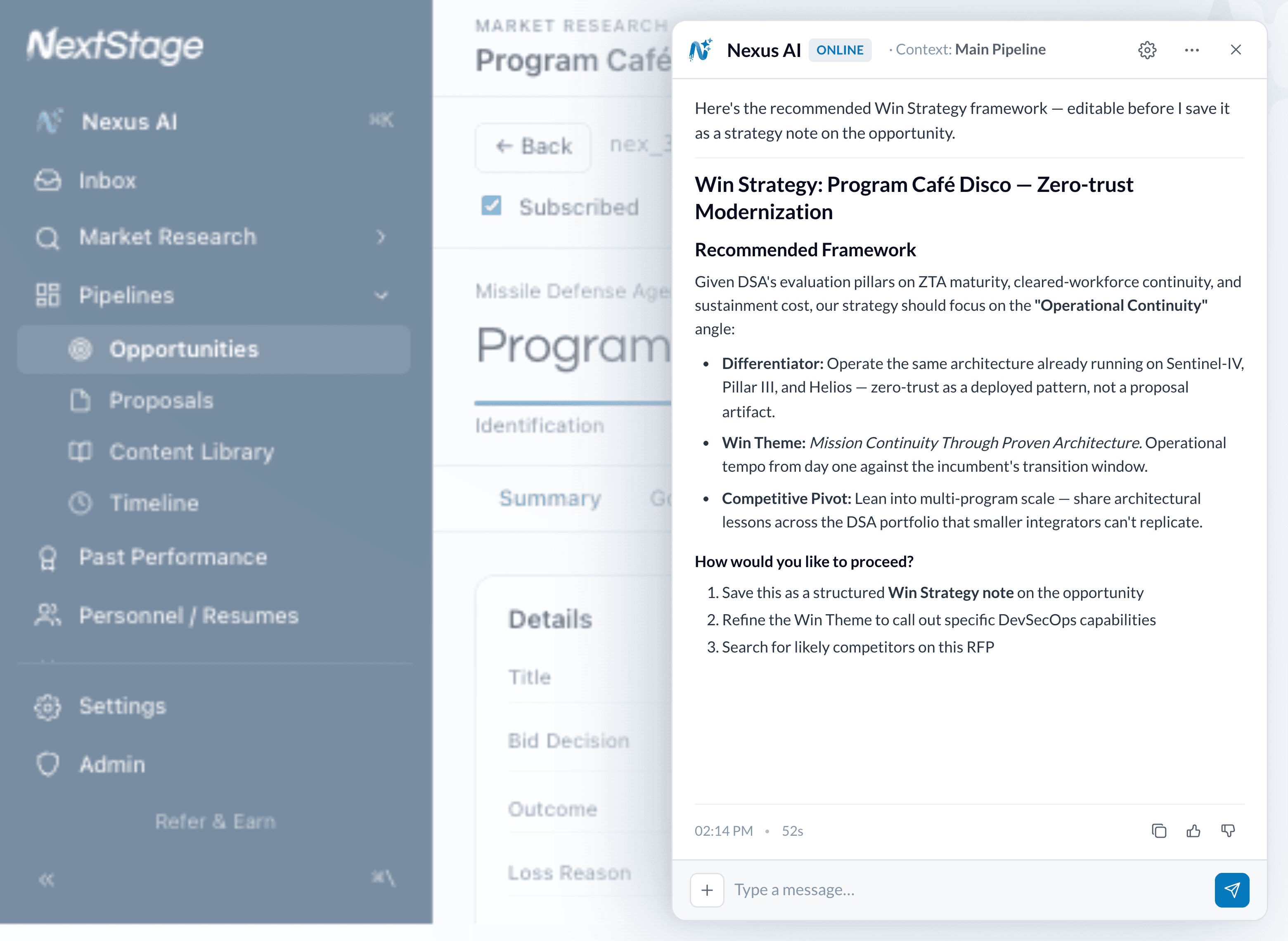 NextStage Opportunity Management