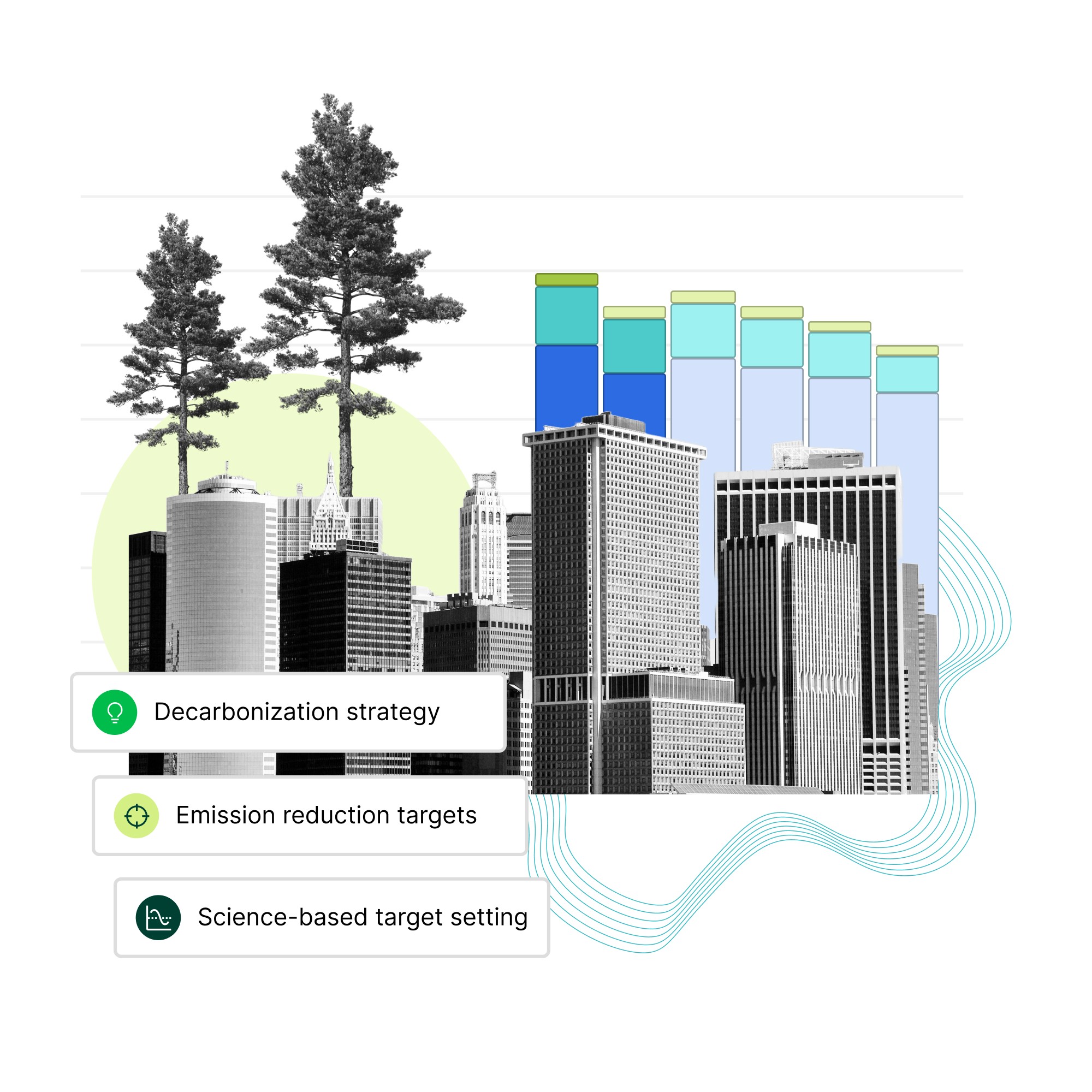 Collage illustration that represents target setting