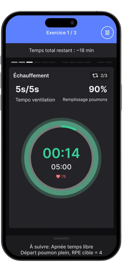 suivi d'une séance avec guidage audio et vibration