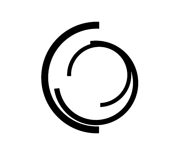 Unfinished black circles in various sizes on a transparent background.