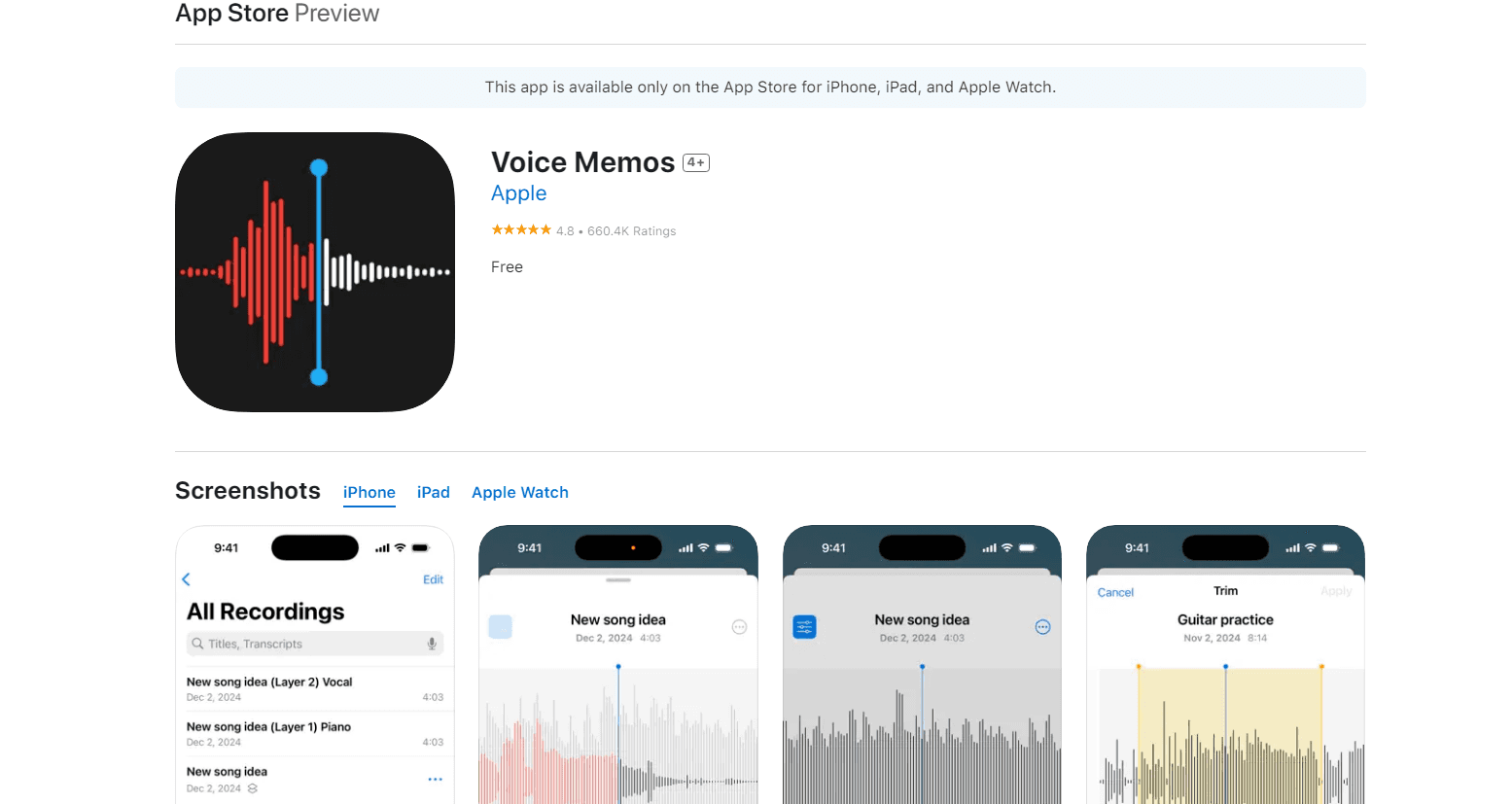 voice memo (IOS)