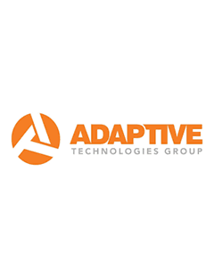 Adaptive Technologies Group Logo - Orange, Grey and White