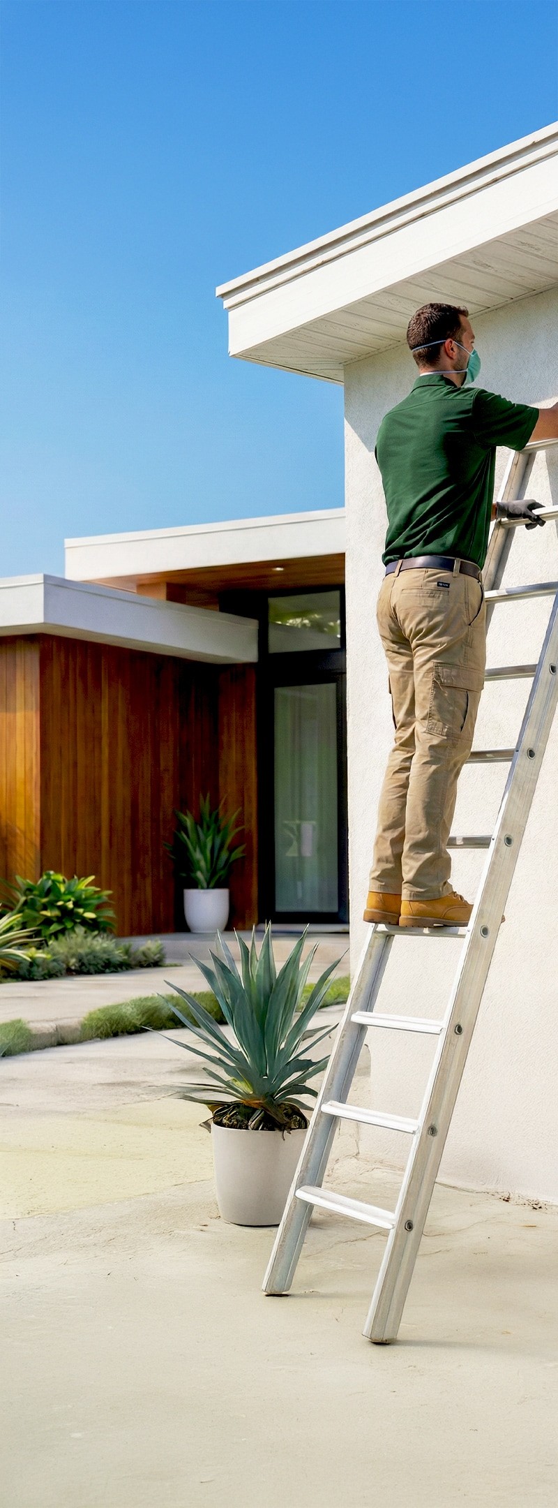 Mold inspector working