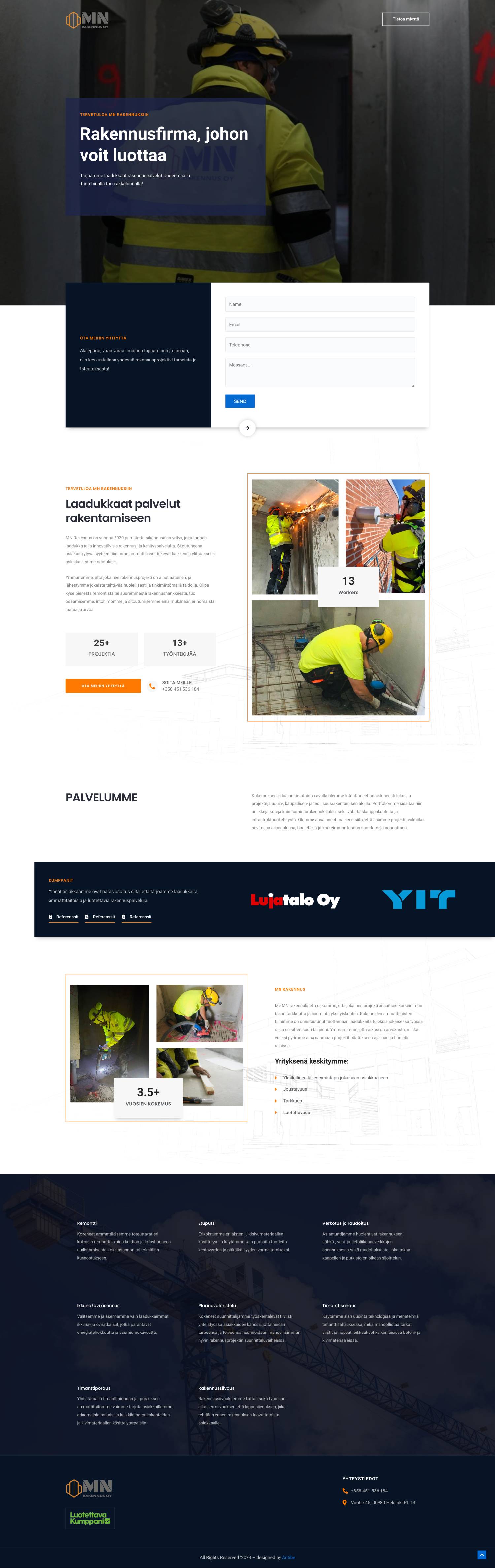 Homepage representation of MN Rakennus vol.3