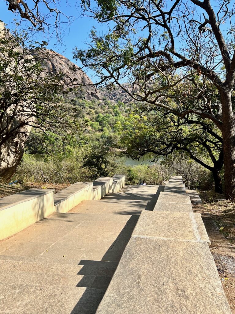 The steps leading to the Chandravalli lake (kere)