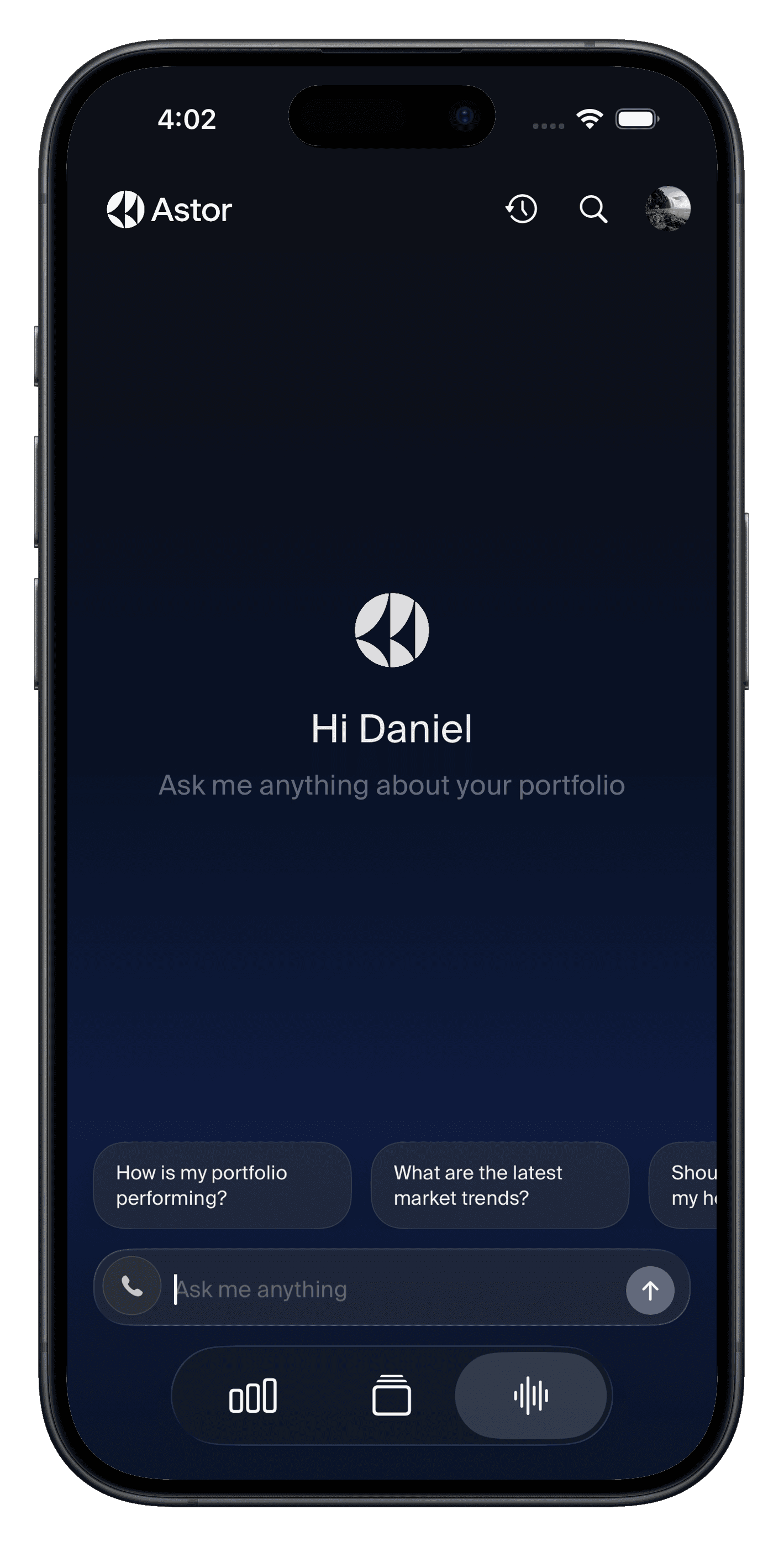 Phone mockup of the Superpower app