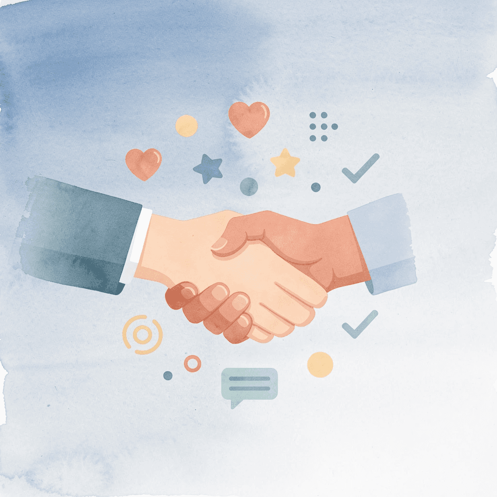 Handshake scene representing partnership between trader and prop trading firm