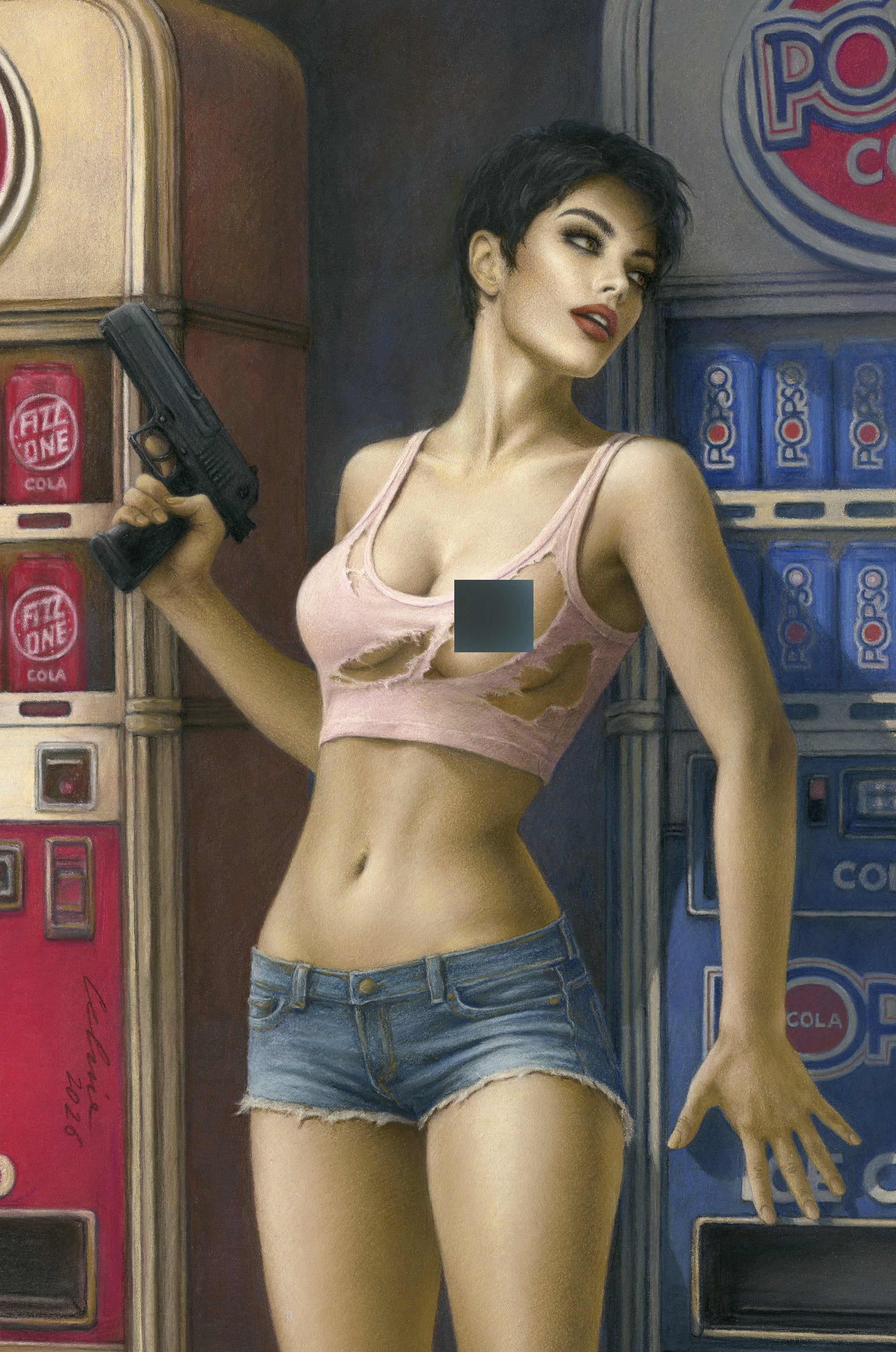 Pop Kill #3 Celina Big Dex Comics MegaCon Exclusive Denim Heat Virgin Variant comic cover