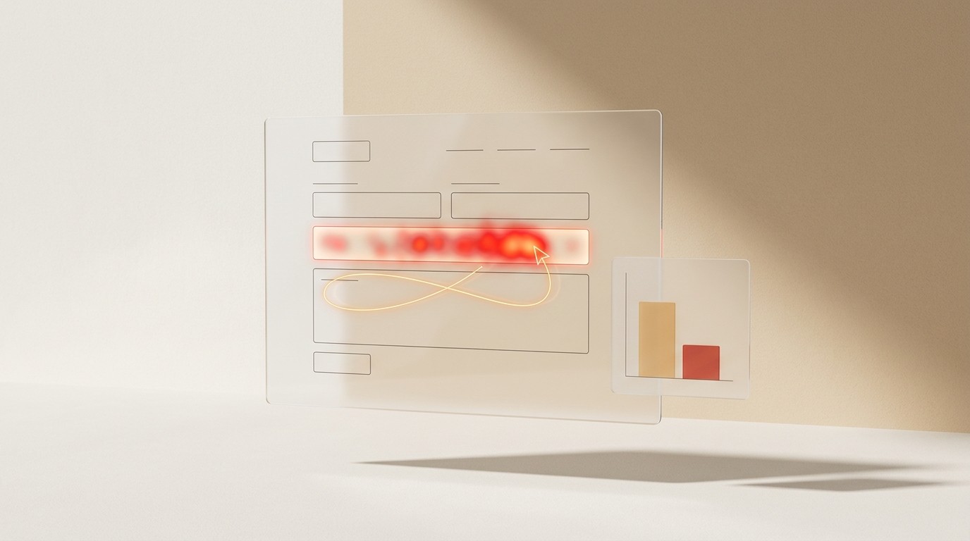 Heatmap zeigt Rage Clicks und Abbruch in einem Kontaktformular als Beispiel für Nutzerverhalten auf der Website