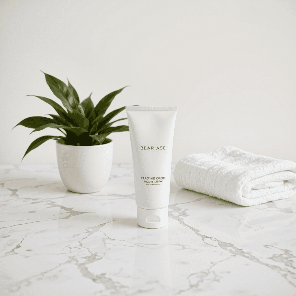 product photography of tube of cream