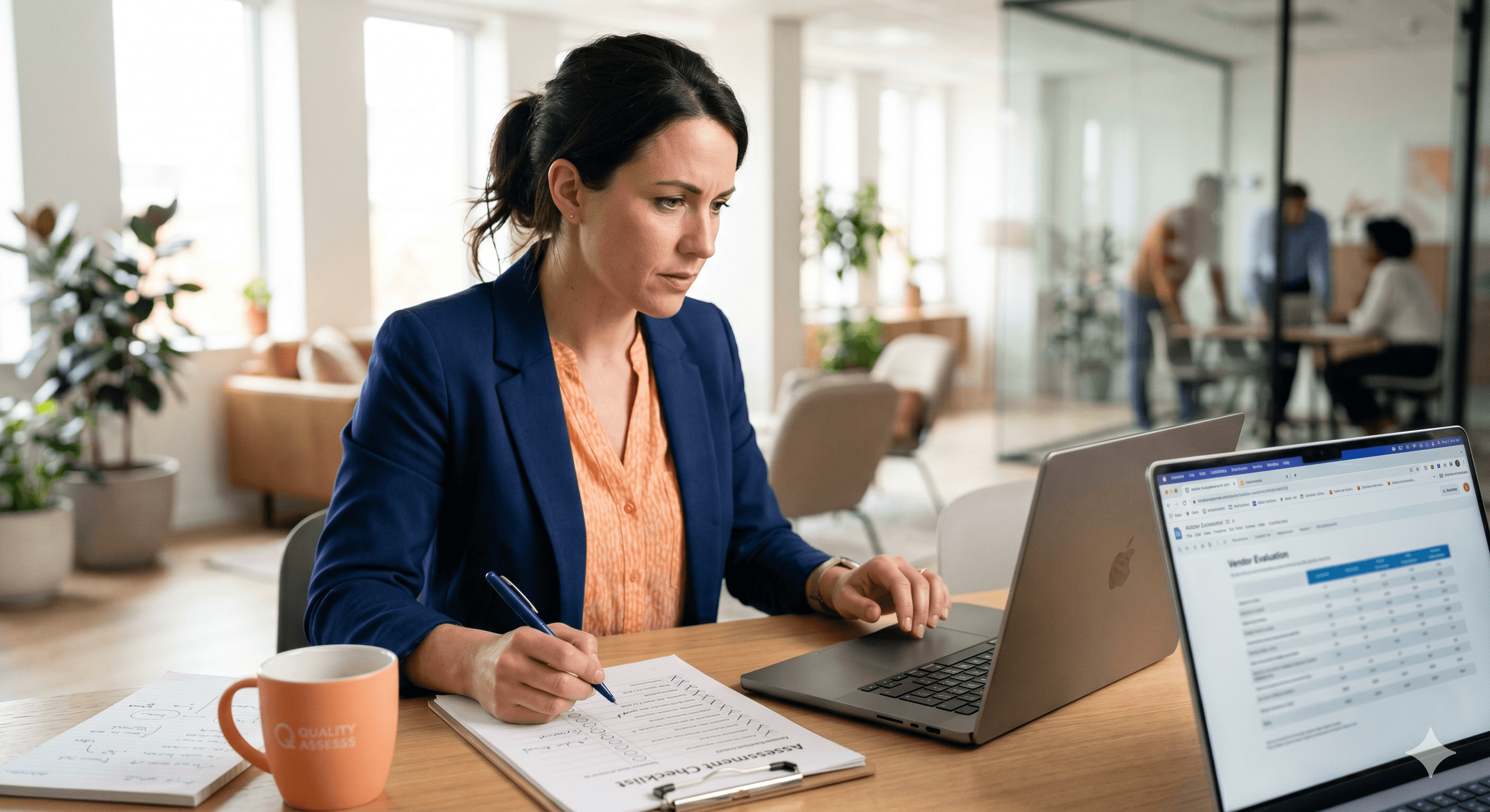 Professionnel comparant les critères pour choisir le meilleur organisme de bilan de compétences