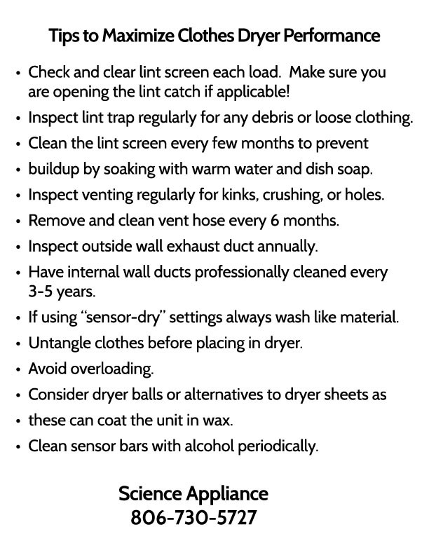 Clothes Dryer Tips