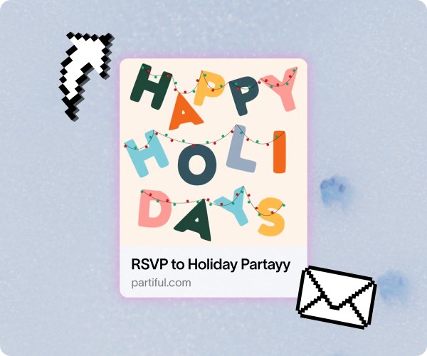 Customizable themes and effects for party invites