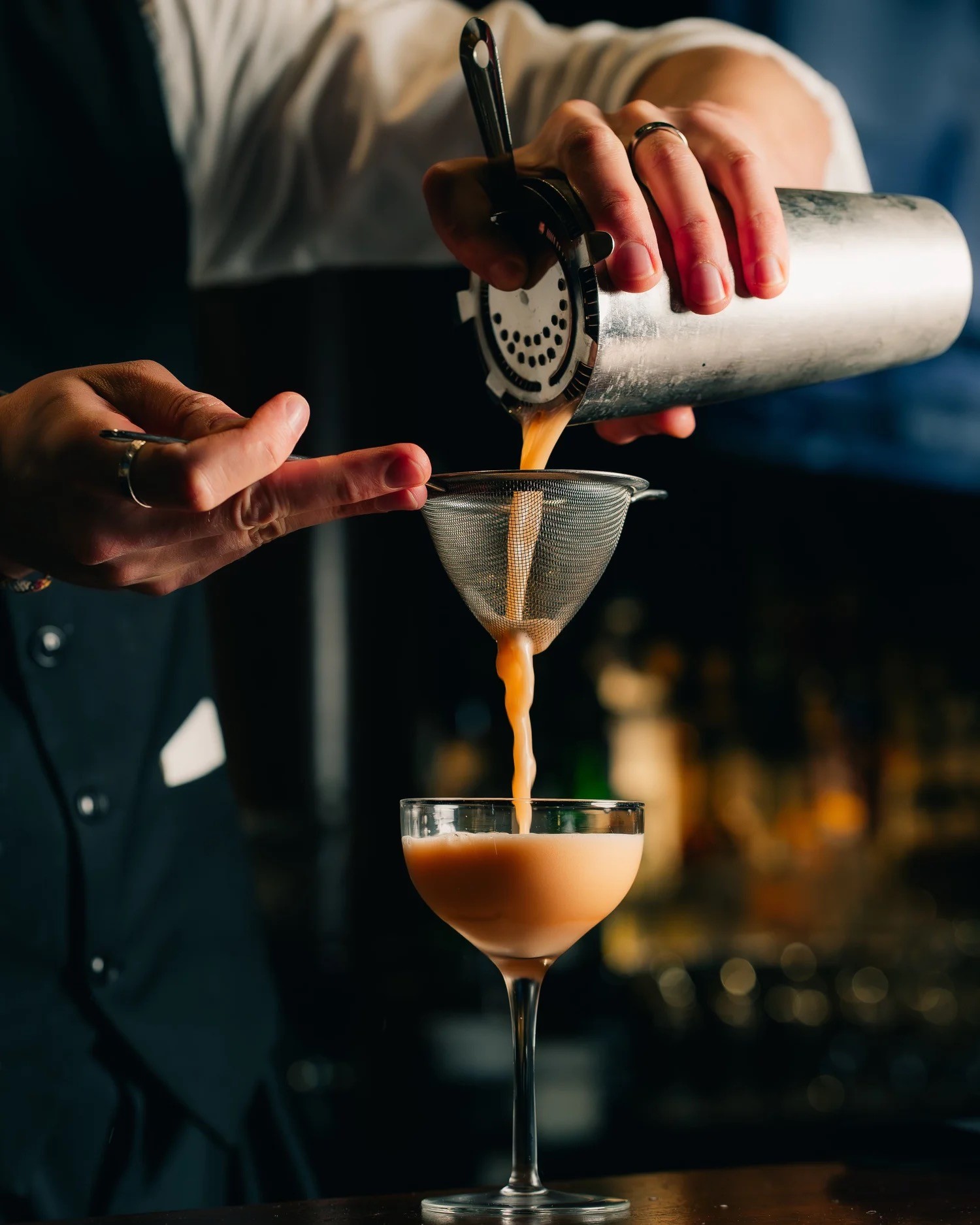 Bartender making drink