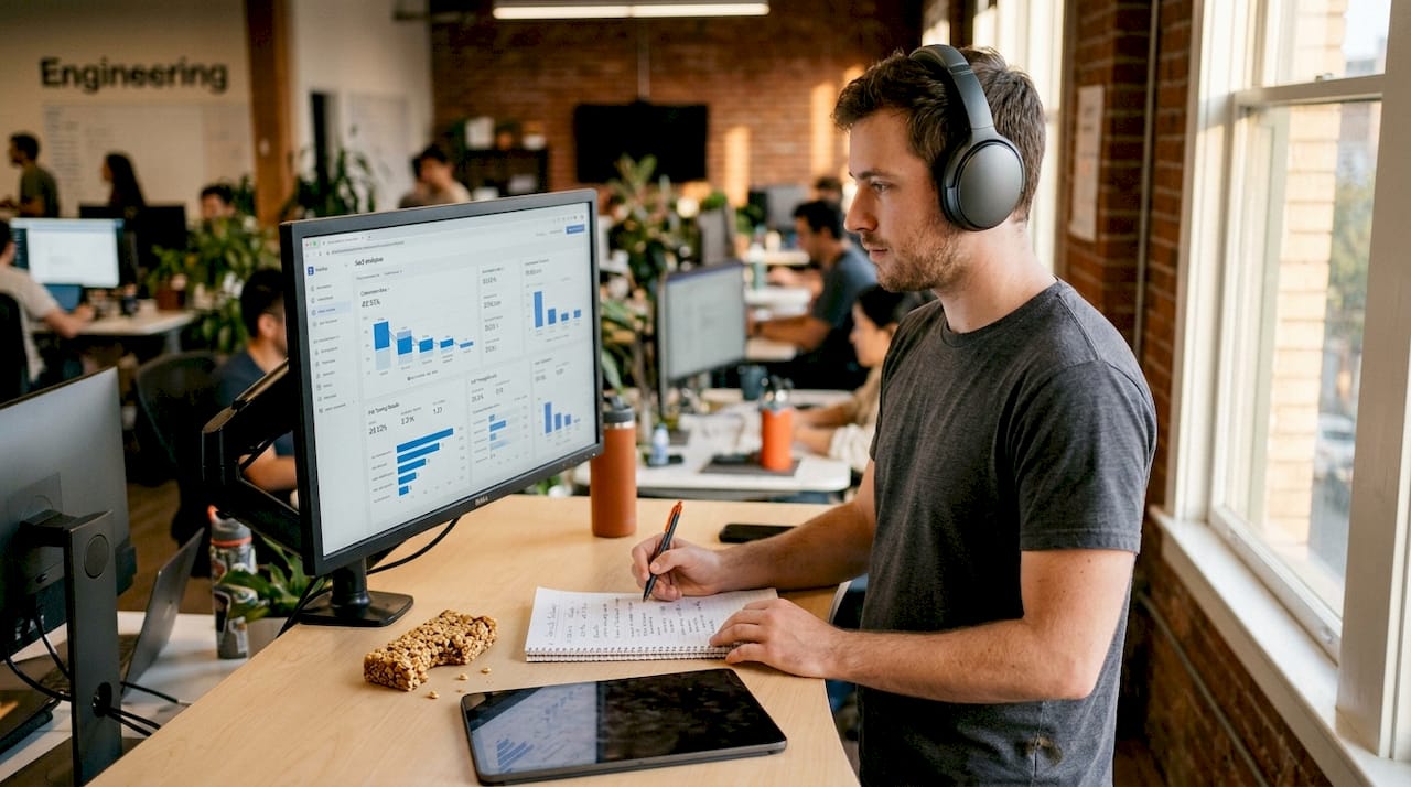 UX designer reviews translated SaaS dashboard