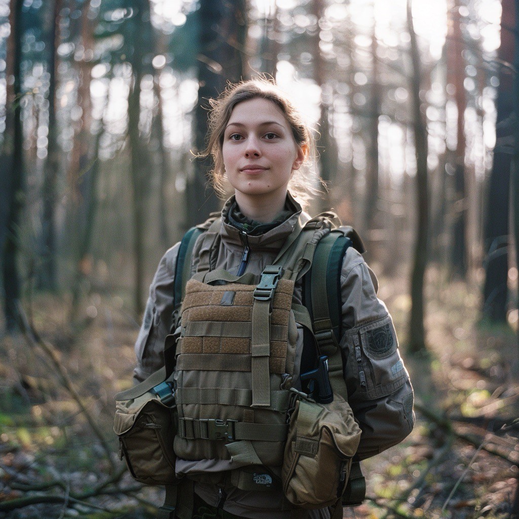 woman with rucking vest