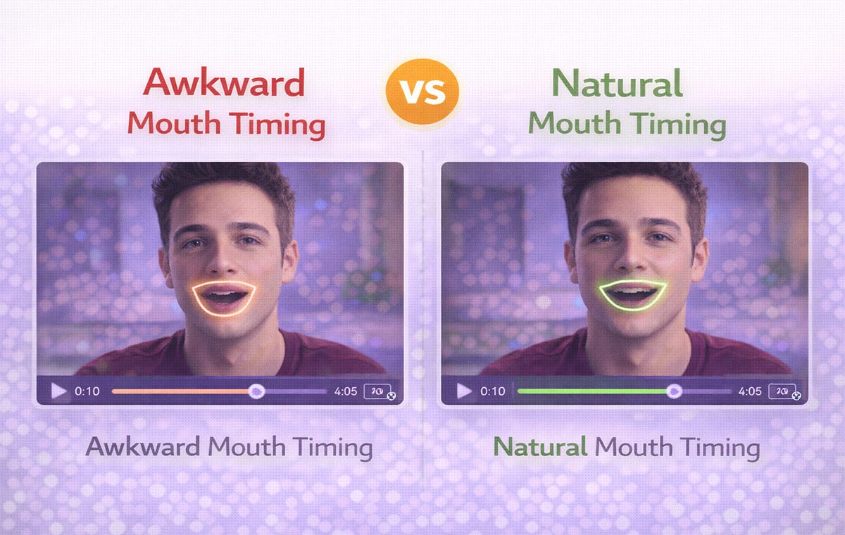 Awkward Mouth Timing vs Natural Mouth Timing