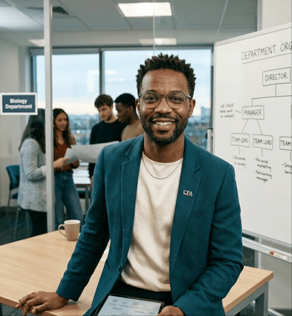 HR business partner using a tree chart maker to map department reporting lines after a reorg