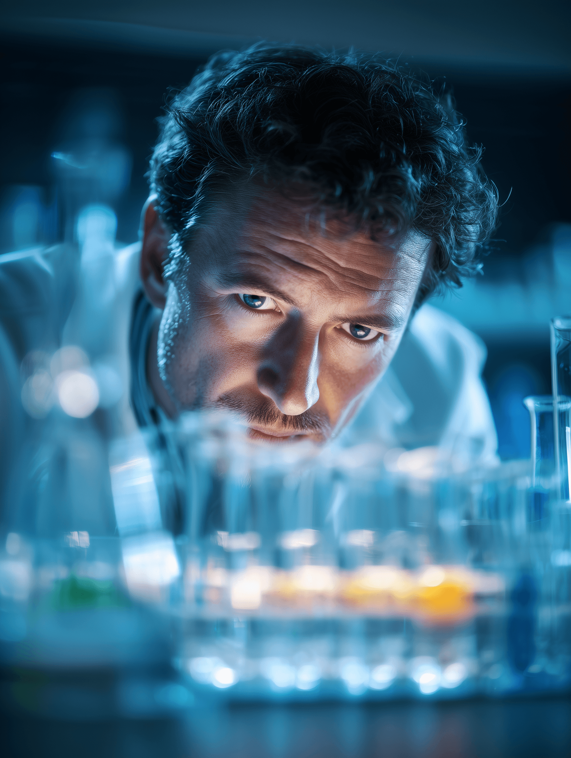 Different colo chemicals in tube