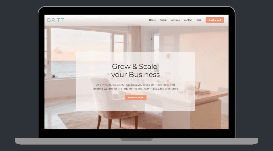 Home page overview of Britt template
