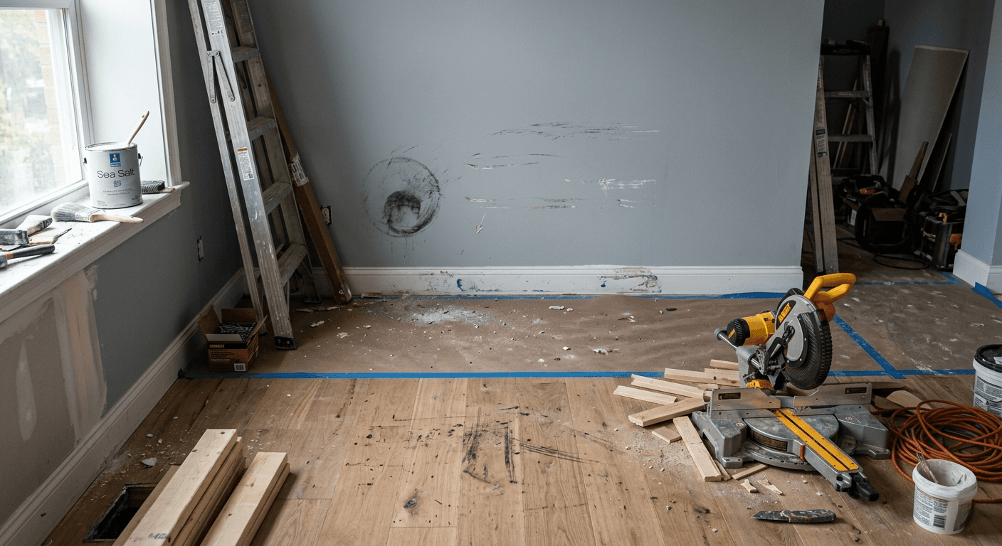 Two women talking in a kitchen while cooking