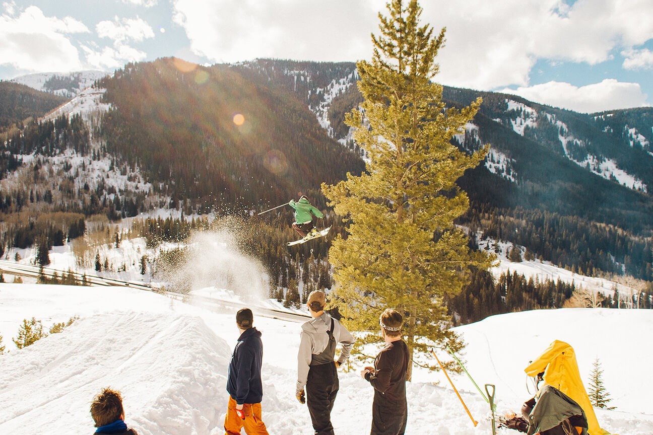 Guys snowboarding