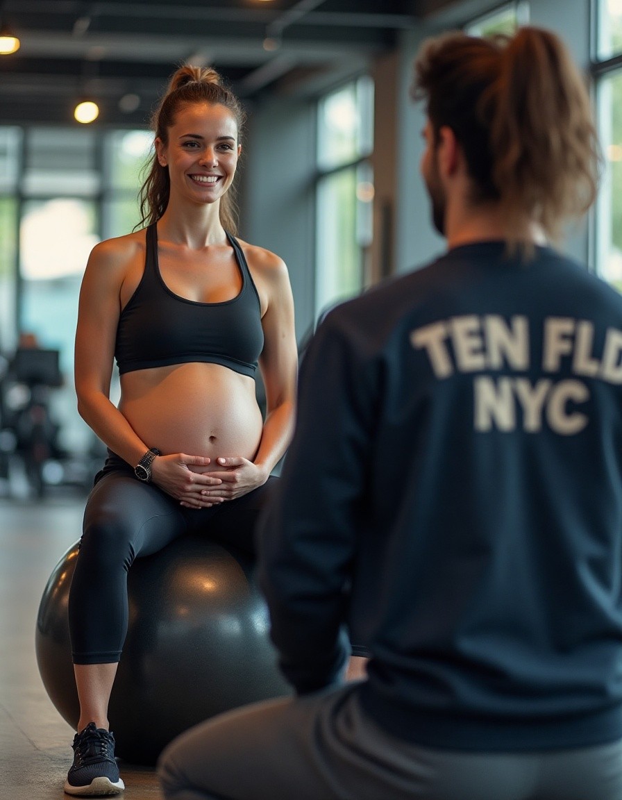Ten Fld trainer with pregnant client
