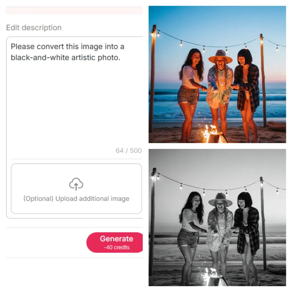 Switch AI family portrait style using chat to edit